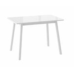 ТИРК стол раздвижной со стеклом 110(140)х70, Белый/Белый | Интернет магазин мебели и декора LifeDekor