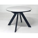 Стол БОНЖУР 100 БЕЛЫЙ МРАМОР, керамика / ЧЕРНЫЙ каркас М-City | Интернет магазин мебели и декора LifeDekor