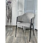 Стул ДИЛЛ, цвет  Lana 80 серый, ткань / черный каркас М-City | Интернет магазин мебели и декора LifeDekor