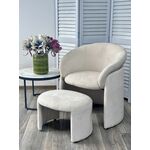 Кресло+оттоманка HUG AT5139-09 Св. бежевый, ткань/каркас металл в обивке AT5139-09 ®DISAUR | Интернет магазин мебели и декора LifeDekor