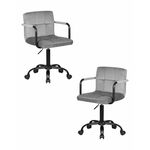 Набор 2 шт Офисное кресло для персонала DOBRIN TERRY BLACK, серый велюр (MJ9-75) | Интернет магазин мебели и декора LifeDekor