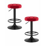 Набор 2 шт Табурет барный DOBRIN BRUNO BLACK, бордо велюр (MJ9-43) | Интернет магазин мебели и декора LifeDekor