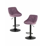 Набор 2 шт Стул барный DOBRIN LOGAN BLACK, пудрово-сиреневый велюр (MJ9-52) | Интернет магазин мебели и декора LifeDekor