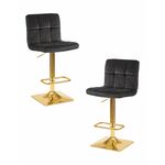 Набор 2 шт Стул барный DOBRIN GOLDIE, черный велюр (MJ9-101) | Интернет магазин мебели и декора LifeDekor