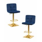 Набор 2 шт Стул барный DOBRIN GOLDIE, синий велюр (MJ9-117) | Интернет магазин мебели и декора LifeDekor