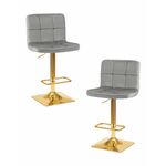 Набор 2 шт Стул барный DOBRIN GOLDIE, серый велюр (MJ9-75) | Интернет магазин мебели и декора LifeDekor