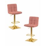 Набор 2 шт Стул барный DOBRIN GOLDIE, пудрово-розовый велюр (MJ9-32) | Интернет магазин мебели и декора LifeDekor