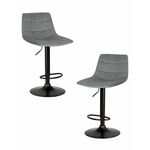 Набор 2 шт Стул барный DOBRIN TAILOR BLACK, серый велюр (MJ9-75) | Интернет магазин мебели и декора LifeDekor