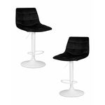 Набор 2 шт Стул барный DOBRIN TAILOR WHITE, черный велюр (MJ9-101) | Интернет магазин мебели и декора LifeDekor
