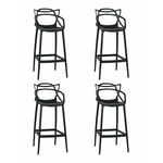Набор 4 шт Стул барный DOBRIN MASTERS BAR, чёрный (B-03) | Интернет магазин мебели и декора LifeDekor