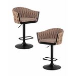 Набор 2 шт Стул барный DOBRIN LEON, коричневая ткань (LAR 275-3) | Интернет магазин мебели и декора LifeDekor