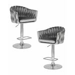 Набор 2 шт Стул барный DOBRIN MARCEL, серый велюр (MJ9-75) | Интернет магазин мебели и декора LifeDekor