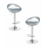 Набор 2 шт Стул барный DOBRIN DISCO, серебряный | Интернет магазин мебели и декора LifeDekor