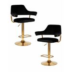 Набор 2 шт Стул барный DOBRIN CHARLY GOLD, черный велюр (MJ9-101) | Интернет магазин мебели и декора LifeDekor