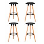 Набор 4 шт Табурет барный DOBRIN ROYCE, ножки светлый бук, цвет чёрный (B-03) | Интернет магазин мебели и декора LifeDekor