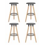 Набор 4 шт Табурет барный DOBRIN ROYCE, ножки светлый бук, цвет темно-серый (GR-04) | Интернет магазин мебели и декора LifeDekor