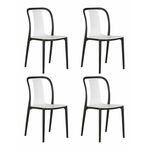 Набор 4 шт Стул обеденный DOBRIN ADAM, черный/белый | Интернет магазин мебели и декора LifeDekor