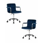 Набор 2 шт Офисное кресло для персонала DOBRIN TERRY, синий велюр (MJ9-117) | Интернет магазин мебели и декора LifeDekor