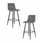 Набор 2 шт Стул барный DOBRIN NICOLE, черные матовые ножки, темно-серый велюр (108-91) | Интернет магазин мебели и декора LifeDekor