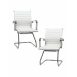 Набор 2 шт Офисное кресло для посетителей DOBRIN CODY, белый | Интернет магазин мебели и декора LifeDekor