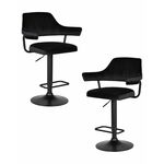 Набор 2 шт Стул барный DOBRIN CHARLY BLACK, черный велюр (MJ9-101) | Интернет магазин мебели и декора LifeDekor