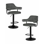 Набор 2 шт Стул барный DOBRIN CHARLY BLACK, серый твид (LEO11) | Интернет магазин мебели и декора LifeDekor