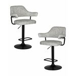 Набор 2 шт Стул барный DOBRIN CHARLY BLACK, светло-серый твид (LEO04) | Интернет магазин мебели и декора LifeDekor