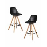 Набор 2 шт Стул полубарный DOBRIN RONNI, ножки светлый бук, черный (B-03) | Интернет магазин мебели и декора LifeDekor