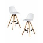 Набор 2 шт Стул полубарный DOBRIN RONNI, ножки светлый бук, белый (ZL-W-02) | Интернет магазин мебели и декора LifeDekor