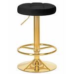 Набор 2 шт Табурет барный DOBRIN BRUNO GOLD, черный велюр (MJ9-101) | Интернет магазин мебели и декора LifeDekor