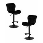 Набор 2 шт Стул барный DOBRIN BARNY BLACK, черный велюр (MJ9-101) | Интернет магазин мебели и декора LifeDekor