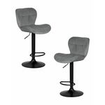 Набор 2 шт Стул барный DOBRIN BARNY BLACK, серый велюр (MJ9-75) | Интернет магазин мебели и декора LifeDekor