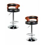 Набор 2 шт Стул барный DOBRIN FRED, коричневое дерево, чёрный | Интернет магазин мебели и декора LifeDekor