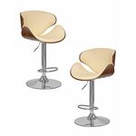 Набор 2 шт Стул барный DOBRIN KARTER, коричневое дерево, кремовый | Интернет магазин мебели и декора LifeDekor