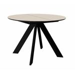 Стол DikLine SKC90 d900 Керамика Krater Perla (бежевый матовый)/подстолье черное/опоры черные | Интернет магазин мебели и декора LifeDekor