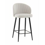 Стул полубарный Ханнингем велюр жемчужный | Интернет магазин мебели и декора LifeDekor