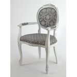 Кресло Милорд-12 (Белый + патина серебро/ткань ткань Yara 149/1; Yara diamond 149/1) | Интернет магазин мебели и декора LifeDekor