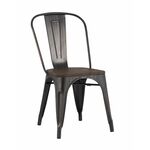 Стул TOLIX WOOD черный патина золото | Интернет магазин мебели и декора LifeDekor