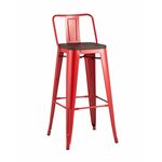 Стул барный TOLIX WOOD со спинкой красный глянцевый | Интернет магазин мебели и декора LifeDekor