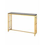Консоль БРУКЛИН 115*30 золото стекло smoke | Интернет магазин мебели и декора LifeDekor