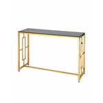 Консоль БРУКЛИН 120*40 золото стекло smoke | Интернет магазин мебели и декора LifeDekor