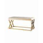 Банкетка ИНСИГНИЯ велюр бежевый сталь золото | Интернет магазин мебели и декора LifeDekor