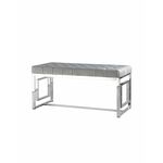 Банкетка-скамейка БРУКЛИН велюр серый сталь серебро | Интернет магазин мебели и декора LifeDekor