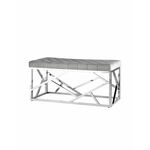 Банкетка-скамейка АРТ ДЕКО велюр серый сталь серебро | Интернет магазин мебели и декора LifeDekor