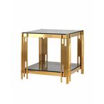 Журнальный столик 55*55 ГЭТСБИ золото стекло smoke | Интернет магазин мебели и декора LifeDekor