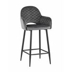 Стул полубарный Венера диамант велюр серый | Интернет магазин мебели и декора LifeDekor