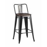 Стул полубарный TOLIX WOOD со спинкой черный глянцевый | Интернет магазин мебели и декора LifeDekor