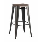 Стул барный TOLIX WOOD черный патина золото | Интернет магазин мебели и декора LifeDekor