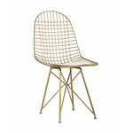 Стул обеденный Eiffel золотой с белой подушкой | Интернет магазин мебели и декора LifeDekor