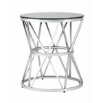 Журнальный стол 50*50 ВИВА серебро стекло черное | Интернет магазин мебели и декора LifeDekor